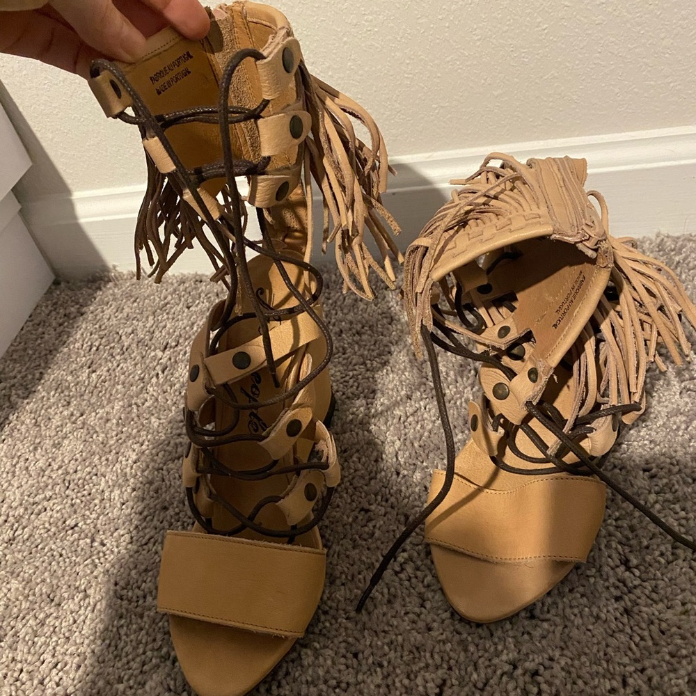 Free People wedge lace-up